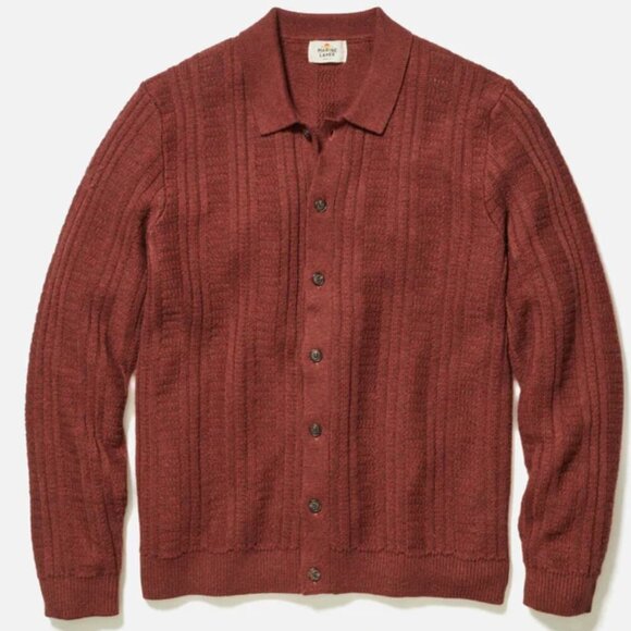 Marine Layer Mens Arthur Sweater Button Down Veneer Large Wool Blend Large NWT - Picture 1 of 15